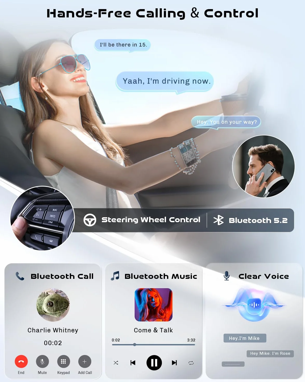 Roinvou Radio samochodowe do Ford Focus 1998-2005 Wireless CarPlay Android Auto MirrorLink, 9-calowy ekran dotykowy radia z Bluetooth EQ FM UI SWC Kamera cofania