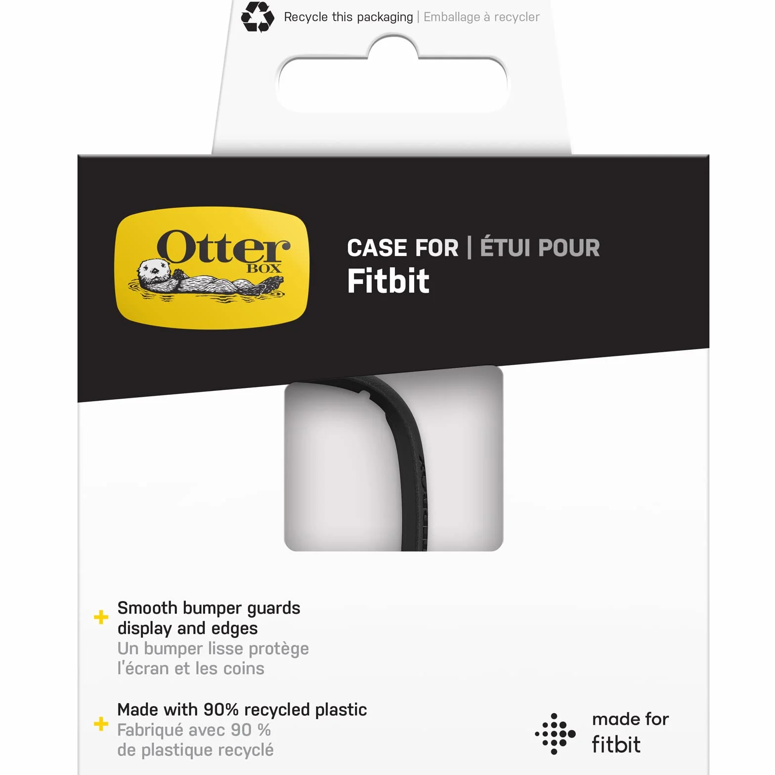 OtterBox Całodzienne etui na zegarek Fitbit Versa 4, Odporny na wstrząsy i upadki, elegancki futerał ochronny na zegarek Apple, chroni wyświetlacz i krawędzie, Czarne
