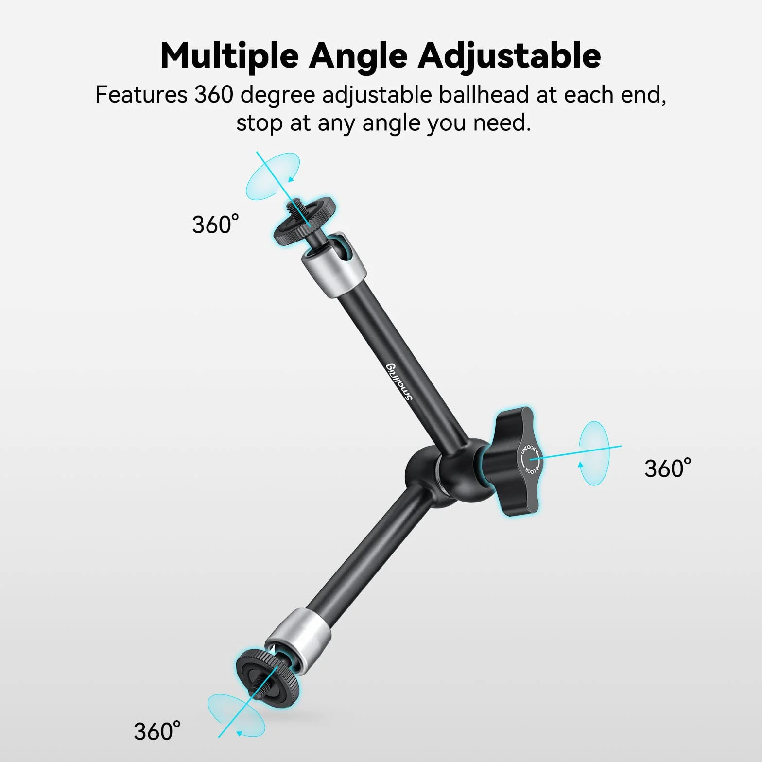 SMALLRIG Adjustable Articulating Magic Arm 11 cali Regulowane Magiczne Ramię Cierne z Gwintem 1/4 do Monitor LCD DSLR Camera Rig - 2066B