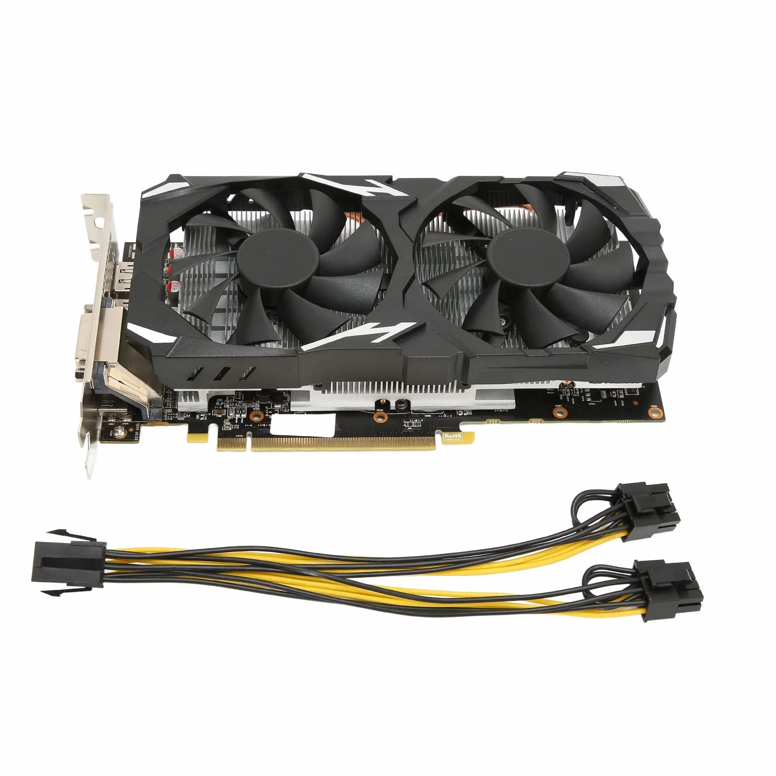 Karta Graficzna RX 580, 8 GB GDDR5 256-bitowa Karta Graficzna do Komputera z 2 Wentylatorami Chłodzącymi Obsługuje kartę graficzną do Gier 8K 16 Pci Express 3.0