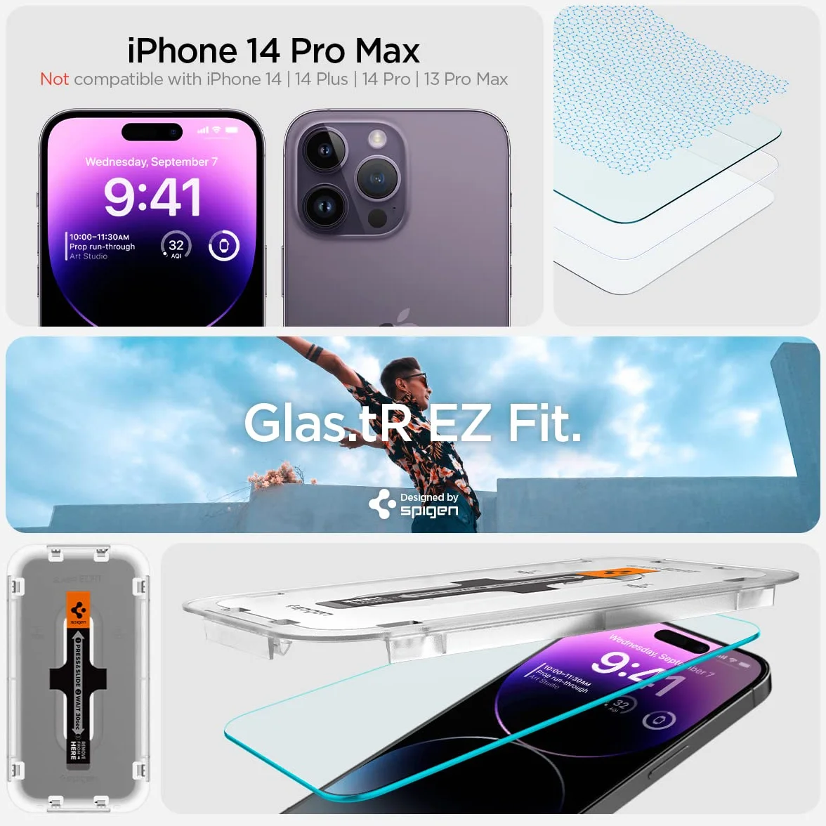 Spigen EZ Fit osłona ekranu ze szkła hartowanego do iPhone'a 14 Pro Max - 2 sztuki