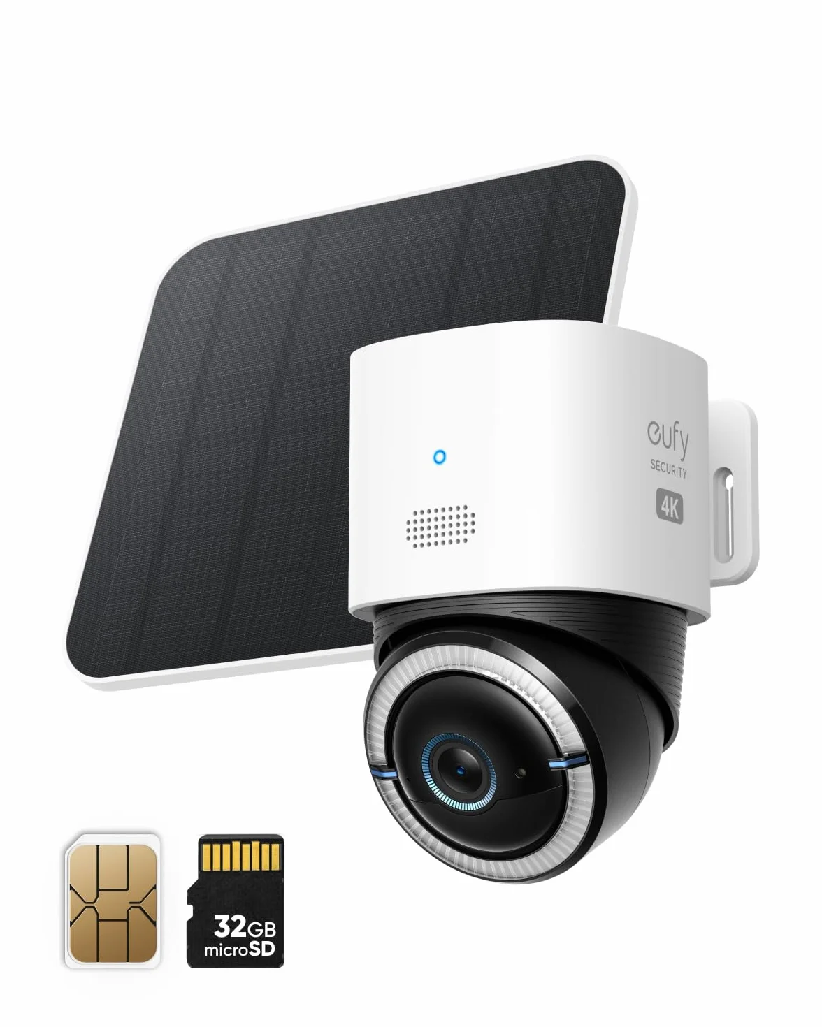 eufy 4G LTE kamera monitoringowa z Wi-Fi, funkcja przechylania 4K UHD, bezprzewodowa, zasilana energią słoneczną z panelem słonecznym, śledzenie osób/pojazdów na bazie sztucznej inteligencji,