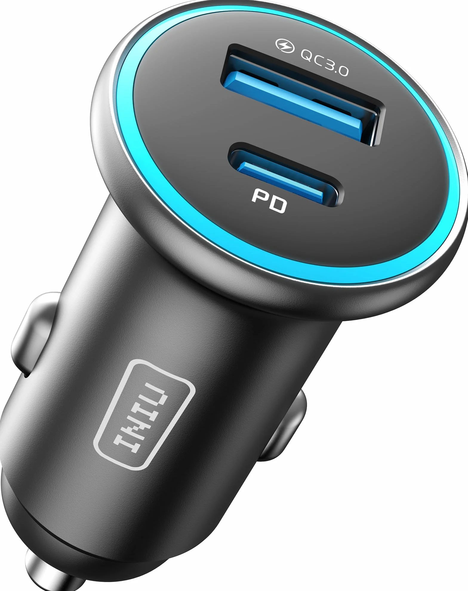 INIU Ładowarka samochodowa, ładowarka USB do zapalniczki samochodowej łącznie 66 W [USB C 36 W+A 30 W] gniazdo USB 12 V, szybkie ładowanie PD3.0 ładowarka samochodowa metalowy adapter do iPhone'a 16