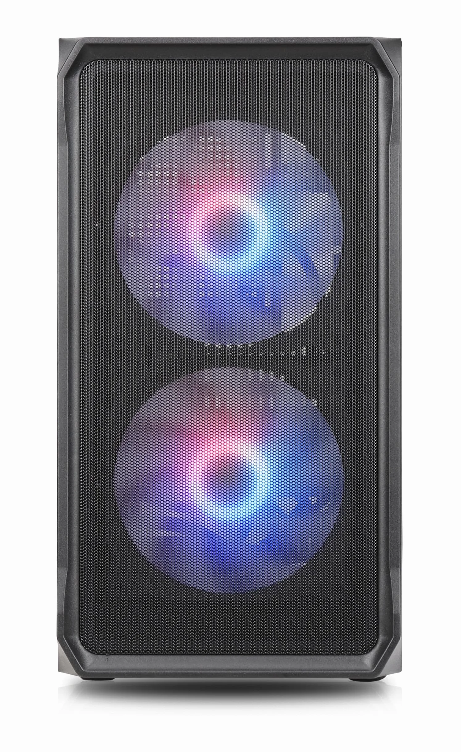Air 10 Black kompaktowa obudowa mATX PC, duży metalowy przód z siateczki, szkło hartowane, 2 x wentylator A-RGB z hydrołożyskami 140 mm, GPU do 340 mm, grzejniki 240 mm, zasilacz ATX