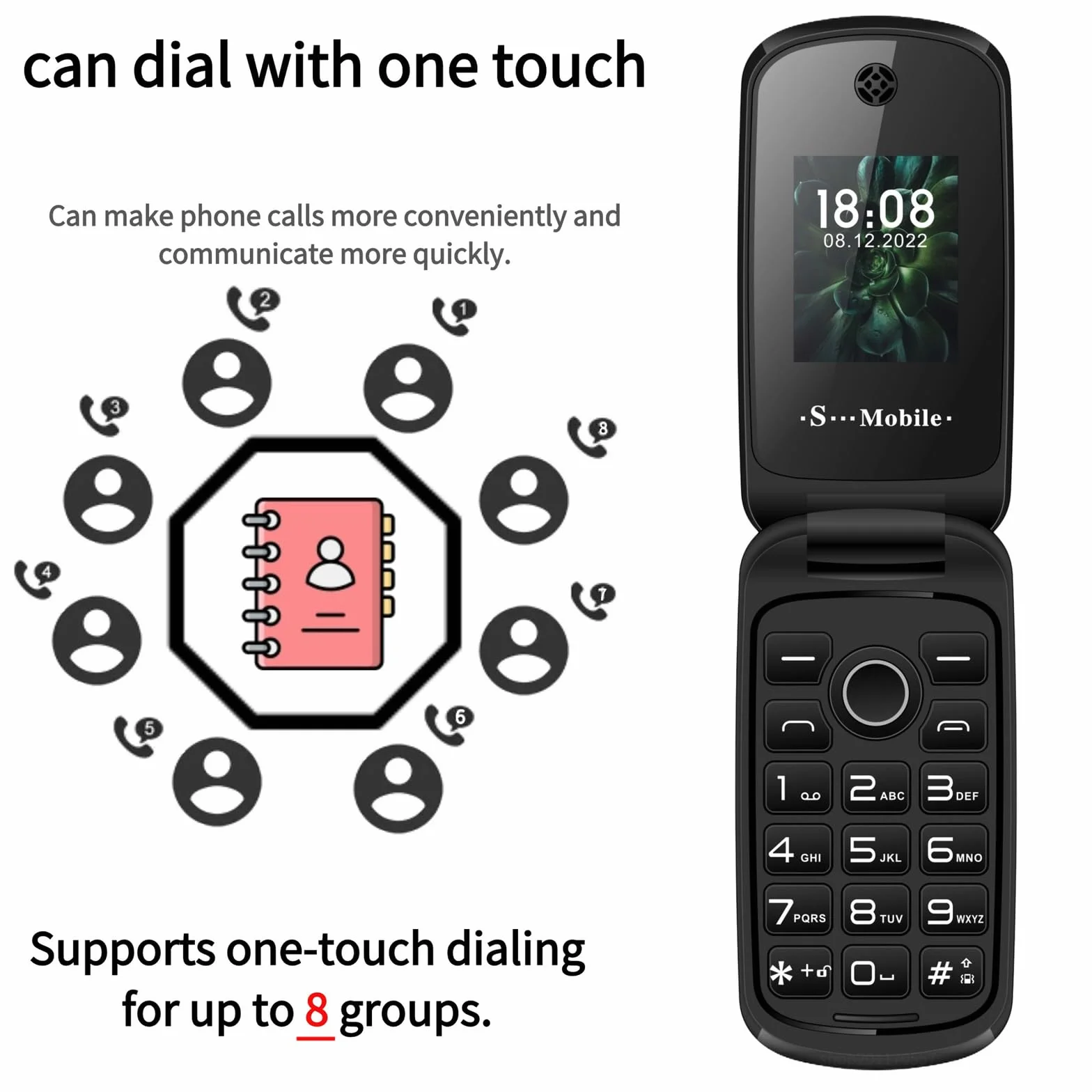 Podstawowy telefon komórkowy dla osób starszych, telefon komórkowy 2G z dużym przyciskiem, odblokowany, standard sygnału GSM, obsługa kart dual SIM + SD,Green