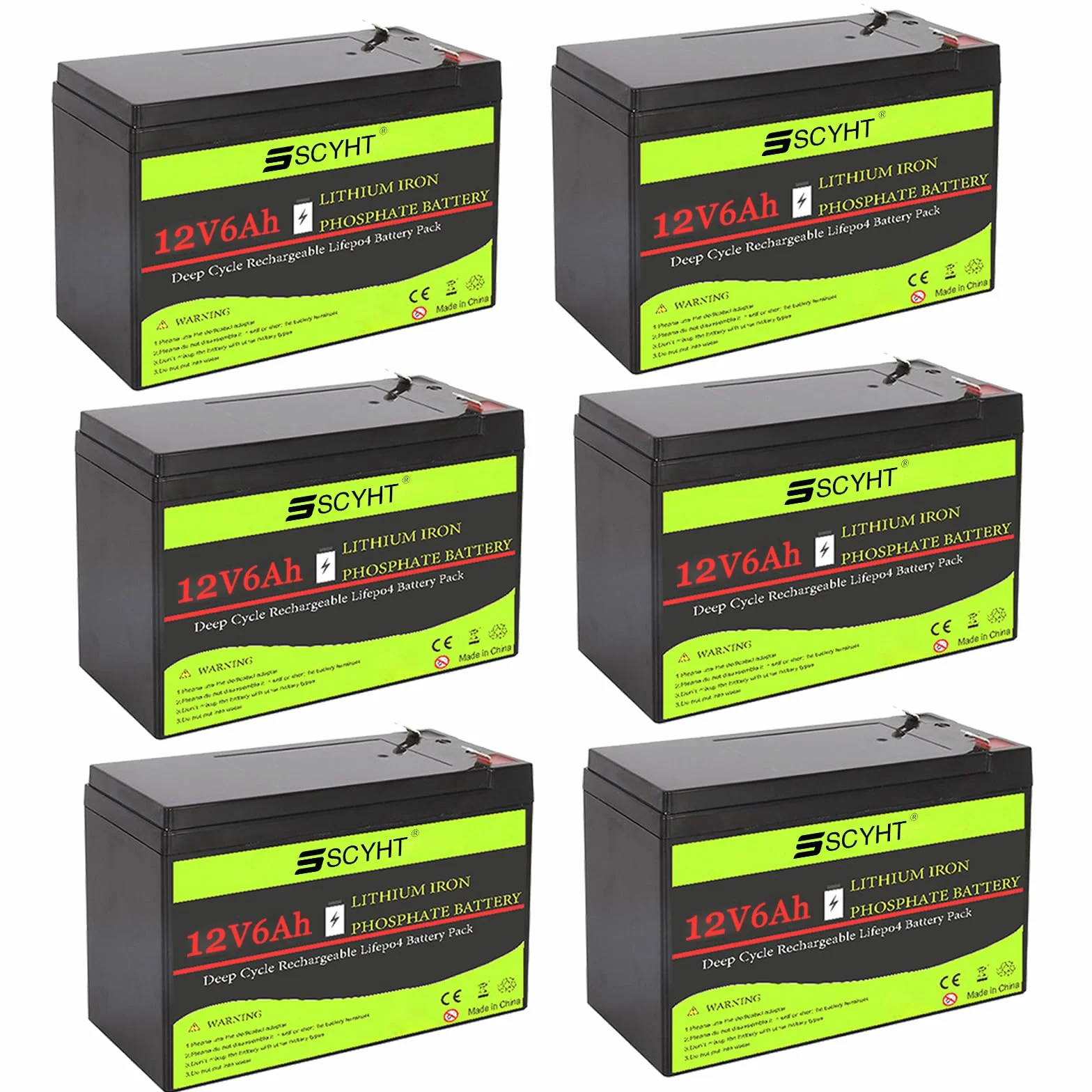 Akumulator litowy 12 V 6 Ah Akumulator LiFePO4 6 Ah Akumulatory zamienne do silników o mocy maks. 80 W, pasujące do zabawek elektrycznych i nie tylko,12v6ah 6pack