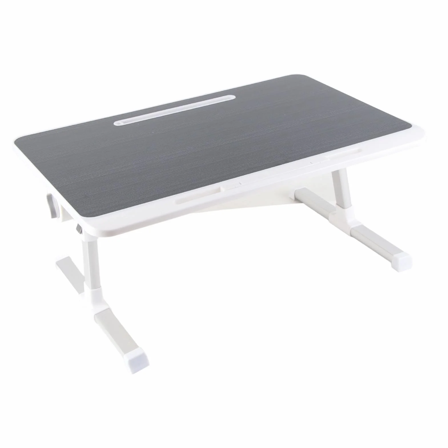 Regulowany, Składany Stolik Nocny na Laptopa ze Stopu Aluminium z Obrotowym Pulpitem, Przenośna Podstawka na Laptopa do Pisania, Pracy, Czytania w Pokoju Wieloosobowym, 23,6 X 15,7 Cala