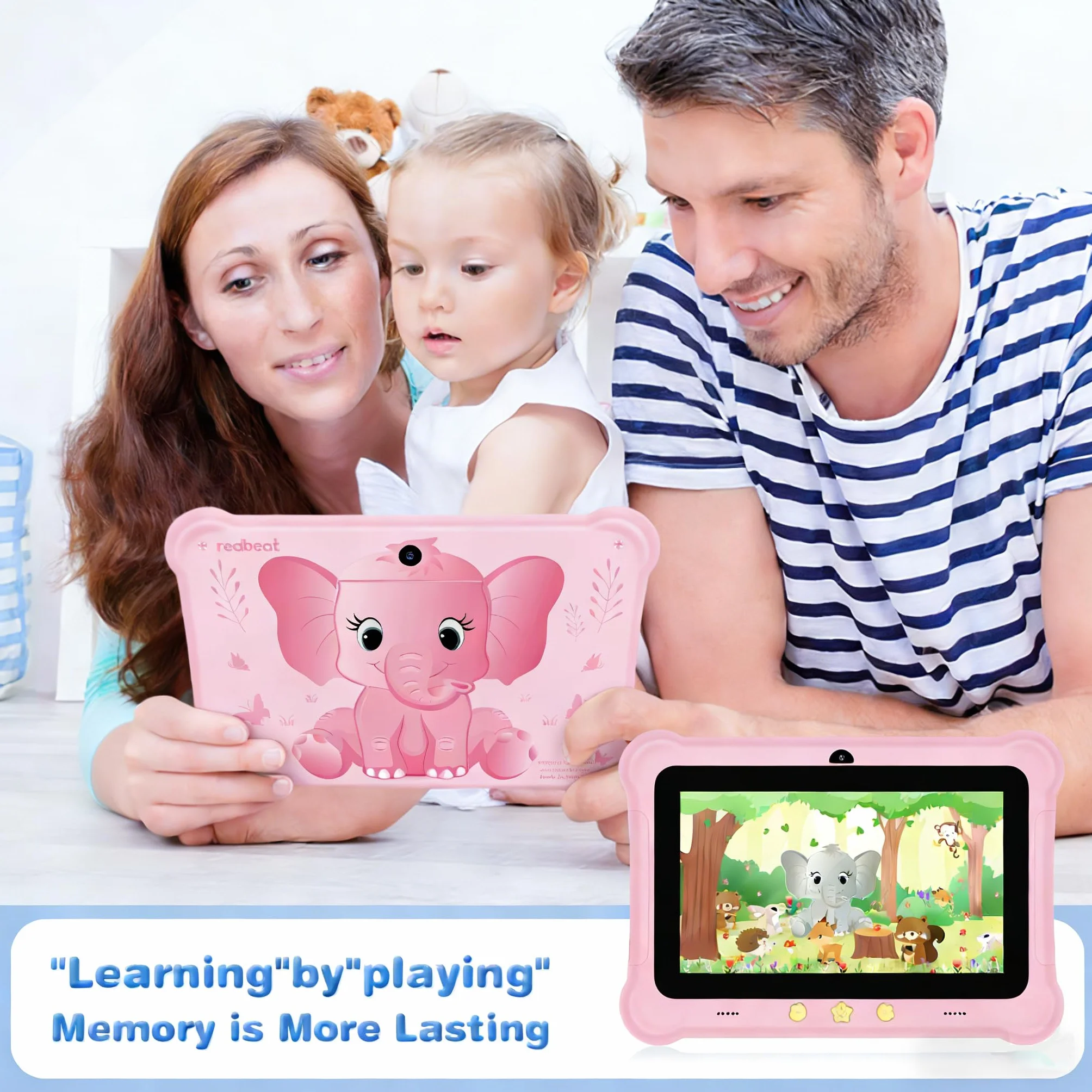 tablet dla dzieci, 7-calowy tablet z Androidem dla dzieci, tablet do nauki z gniazdem na kartę SIM i etui, WIFI, kontrola rodzicielska, ochrona oczu, podwójna kamera, sieć komórkowa 3G/2G
