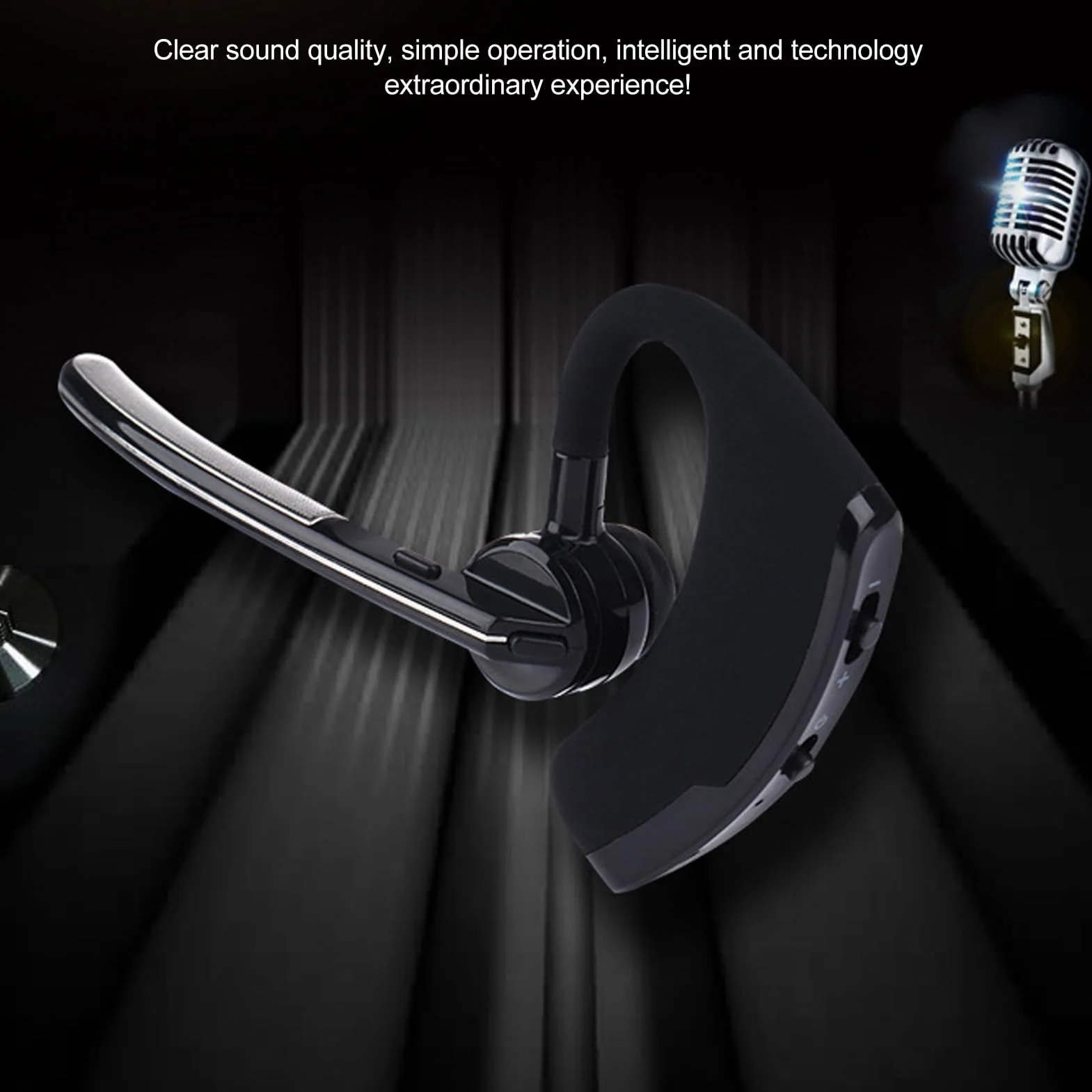 Słuchawki Bluetooth, bezprzewodowy zestaw głośnomówiący z mikrofonem, redukcja szumów, pojedyncze ucho, zestaw słuchawkowy Bluetooth, do telefonu, biznesu, biura, telefonu komórkowego