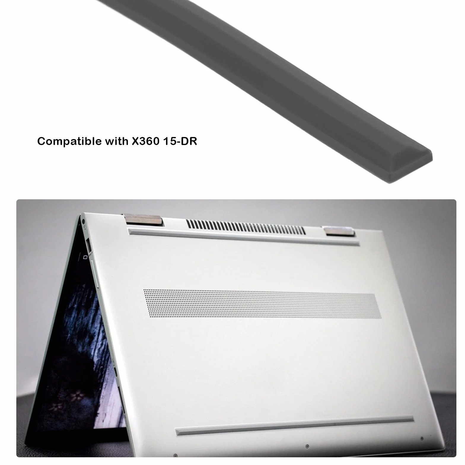 SG Store 2 szt. antypoślizgowe paski do stóp zderzaka kompatybilne z HP ENVY X360 15-DR, ENVY X360 15-DS gumowe paski na nóżki 315 x 6 x 2 mm