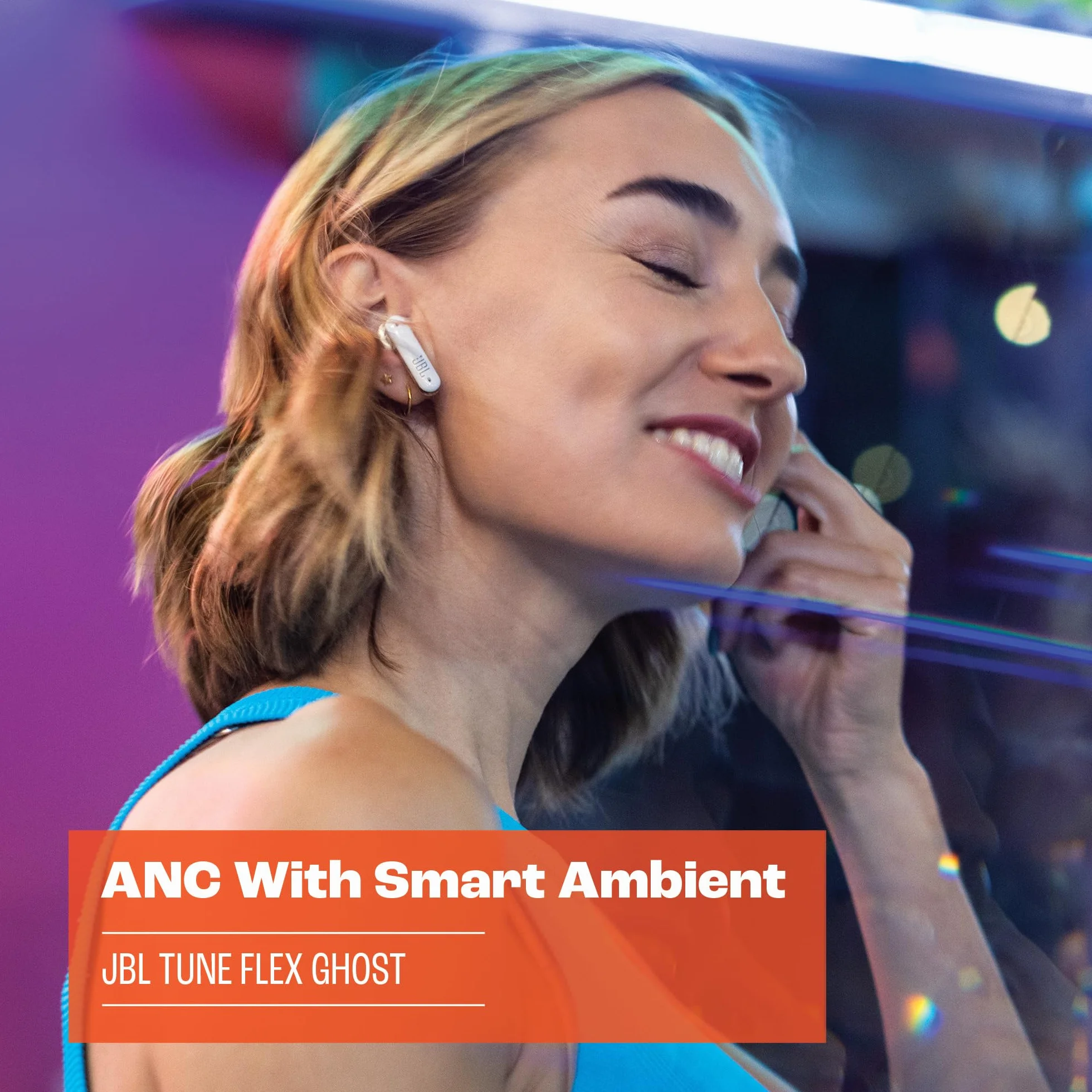 Jbl Tune Flex Ghost JBLTFLEXGBLK Słuchawki Douszne, Czarny, Do 32h
