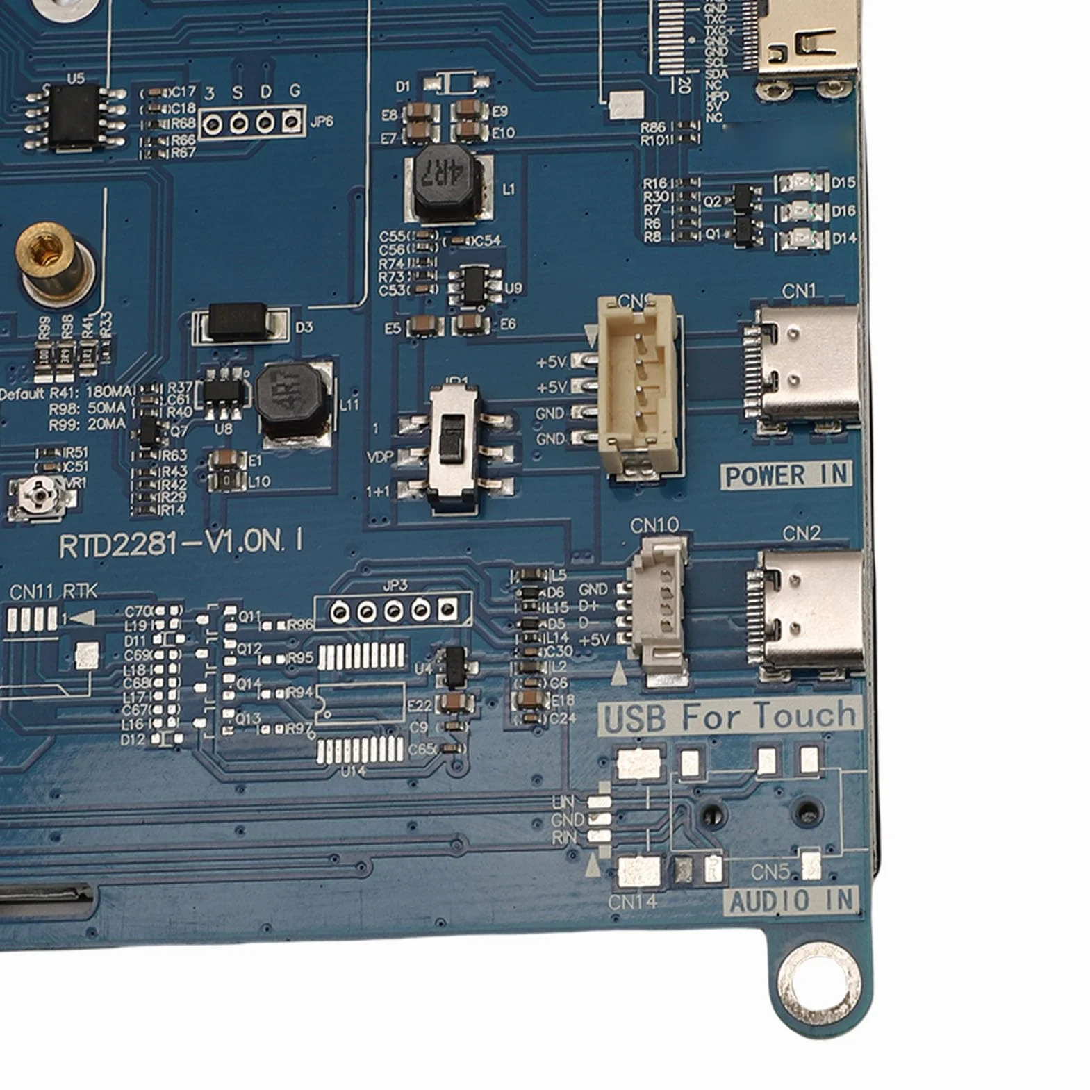 GOWENIC Wszechstronny 7-calowy Ekran Dotykowy RGB z 2 Głośnikami, rozdzielczość 1024 X 600 do Obsługi RasPi, Towarzysz Multimedialny