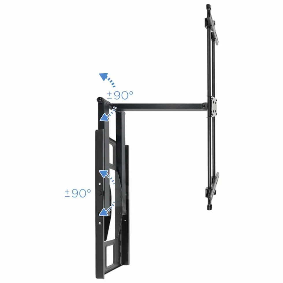 TOOQ LP4380XL-B uchwyt ścienny do ekranów o przekątnej 109 cm (43 – 80 cali), szerokokątny, maks. 50 kg, wysuwane ramię, czarny