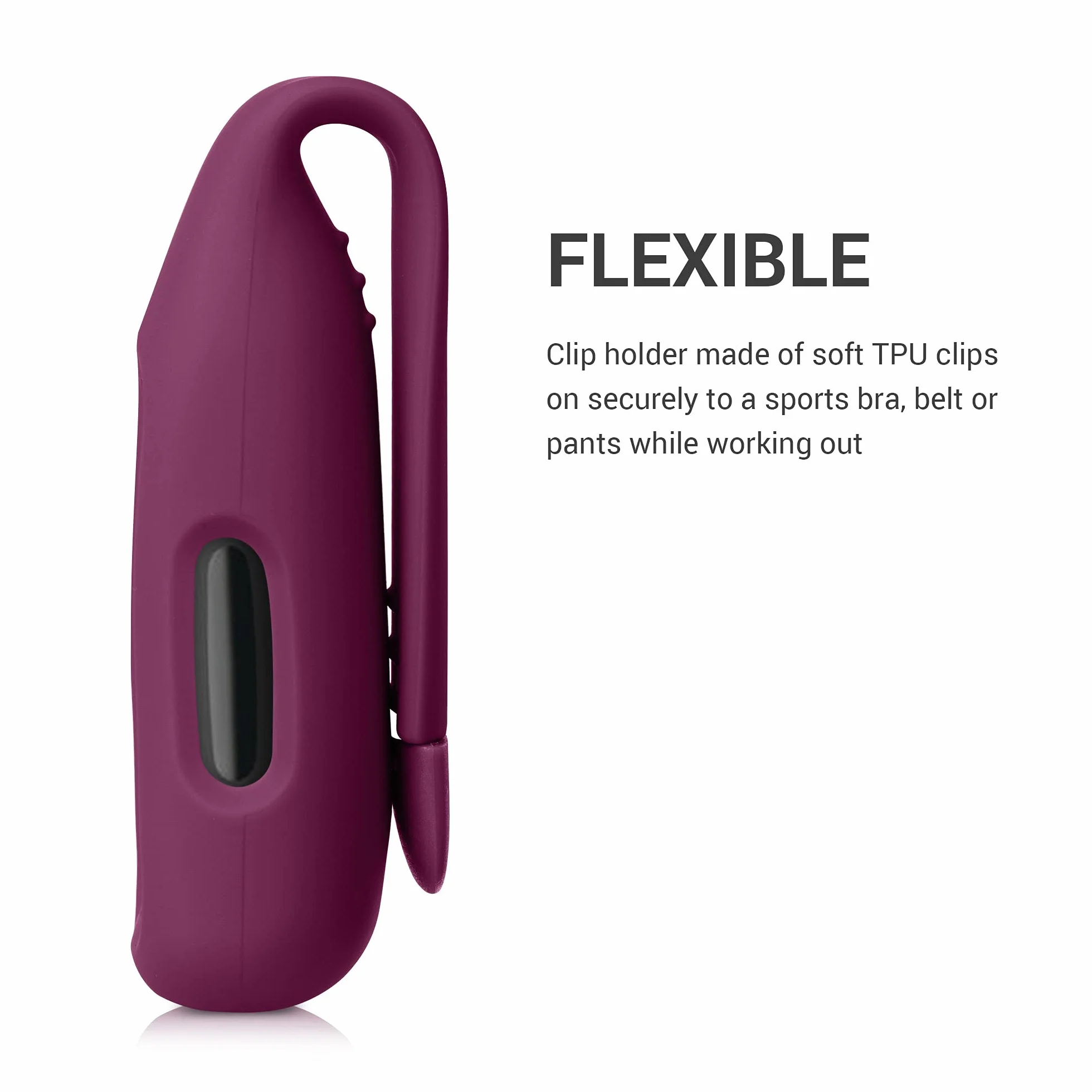 kwmobile 2X Clip kompatybilny z Fitbit Inspire 3 / Inspire 2 / Ace 3 - Zapasowy uchwyt do Fitness Tracker Czarny-ciemnoczerwony - Tracker nie jest dołączony