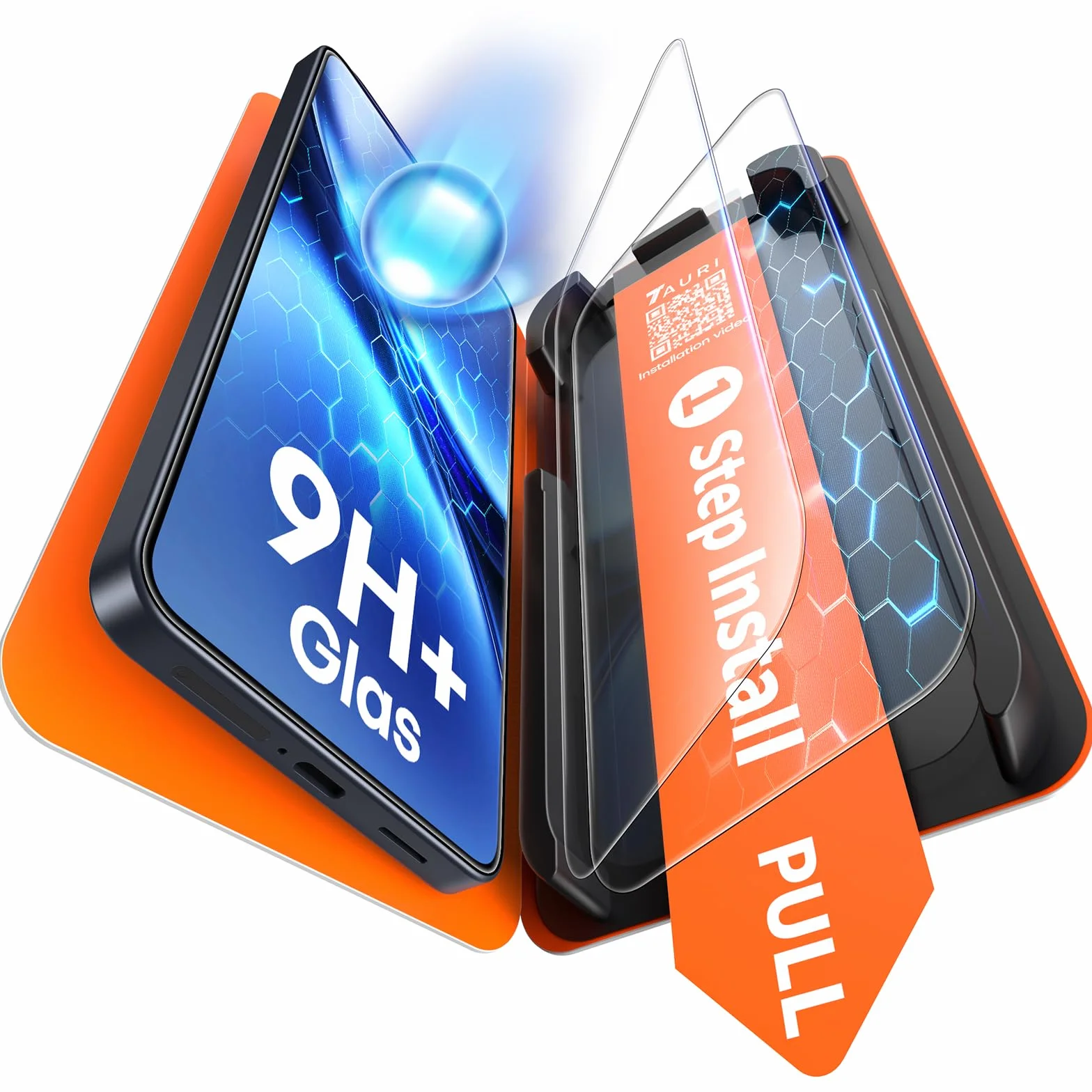 TAURI 2 sztuki szkła pancernego do Samsung Galaxy A57 5G z bezpyłowym narzędziem instalacyjnym, ochrona wyświetlacza ze szkła hartowanego, odporne na uderzenia szkło ochronne, ochrona przed odciskami