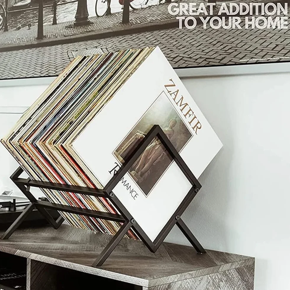 Stojak na płyty CD Jednopoziomowy stojak na płyty Półka na książki Stojak na płyty CD Regał do przechowywania płyt Pojemność od 80 do 100 LP Trwały metal Uchwyt na płyty winylowe