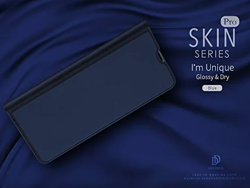 DUX DUCIS Etui do Samsung Galaxy A51, skórzane etui z klapką etui ochronne pokrowiec case z [przegródką na karty] [funkcja stojaka] [zapięcie na magnes] do Samsung Galaxy A51 (granatowy niebieski)