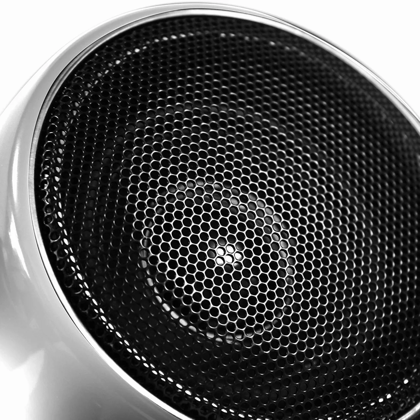 SPK350X 4” Full Range Wodoszczelny motocyklowy głośnik stereo z Bluetooth, z wzmacniaczem i systemem radiowym, do pojazdu typu ATV, RZR, UTV, quada, 4-kołowca (chromowany, kratka)