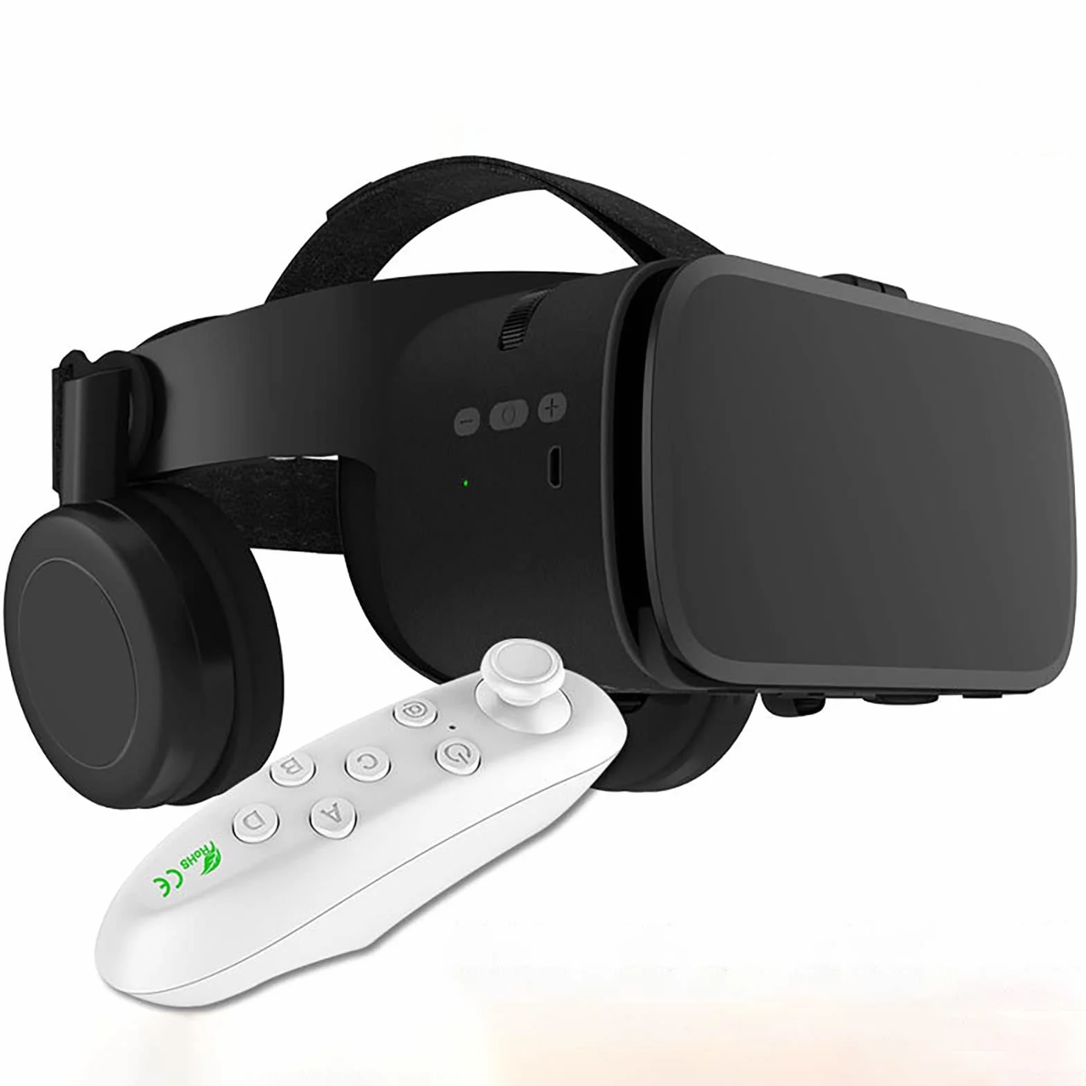 Zestaw słuchawkowy do wirtualnej rzeczywistości 3D VR z pilotem zdalnego sterowania, widowisko stereo VR do filmów i gier Bluetooth bezprzewodowe okulary VR kompatybilne z 4,7-6,3 cala iPhone iOS / Android (kolor: czarny, rozmiar: Y2)