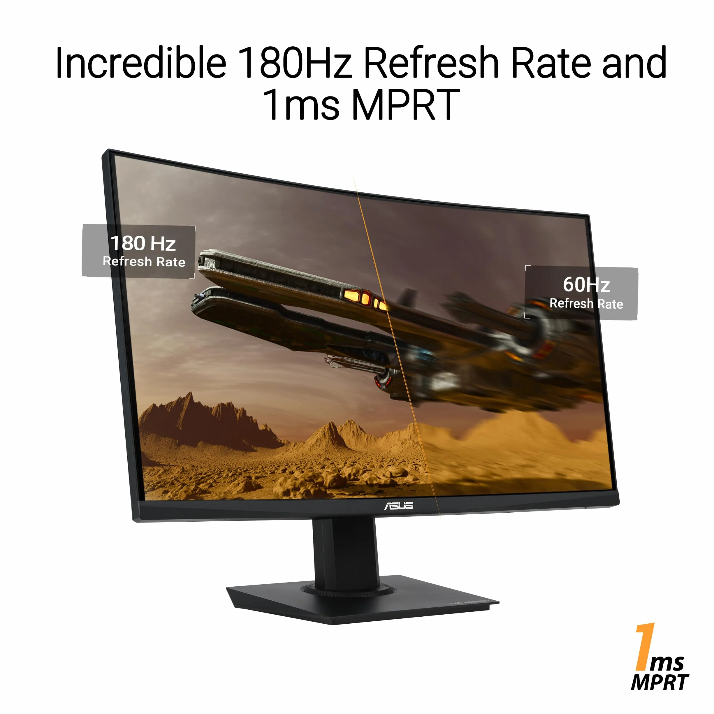 ASUS TUF Gaming 61.0 cm (widoczność 59.9 cm) zakrzywiony monitor (VG24VQER) – FHD, 180 Hz, 1 ms, DCI-P3 90%, synchronizacja rozmycia w ekstremalnie niskim ruchu, FreeSync, Shadow Boost, pielęgnacja
