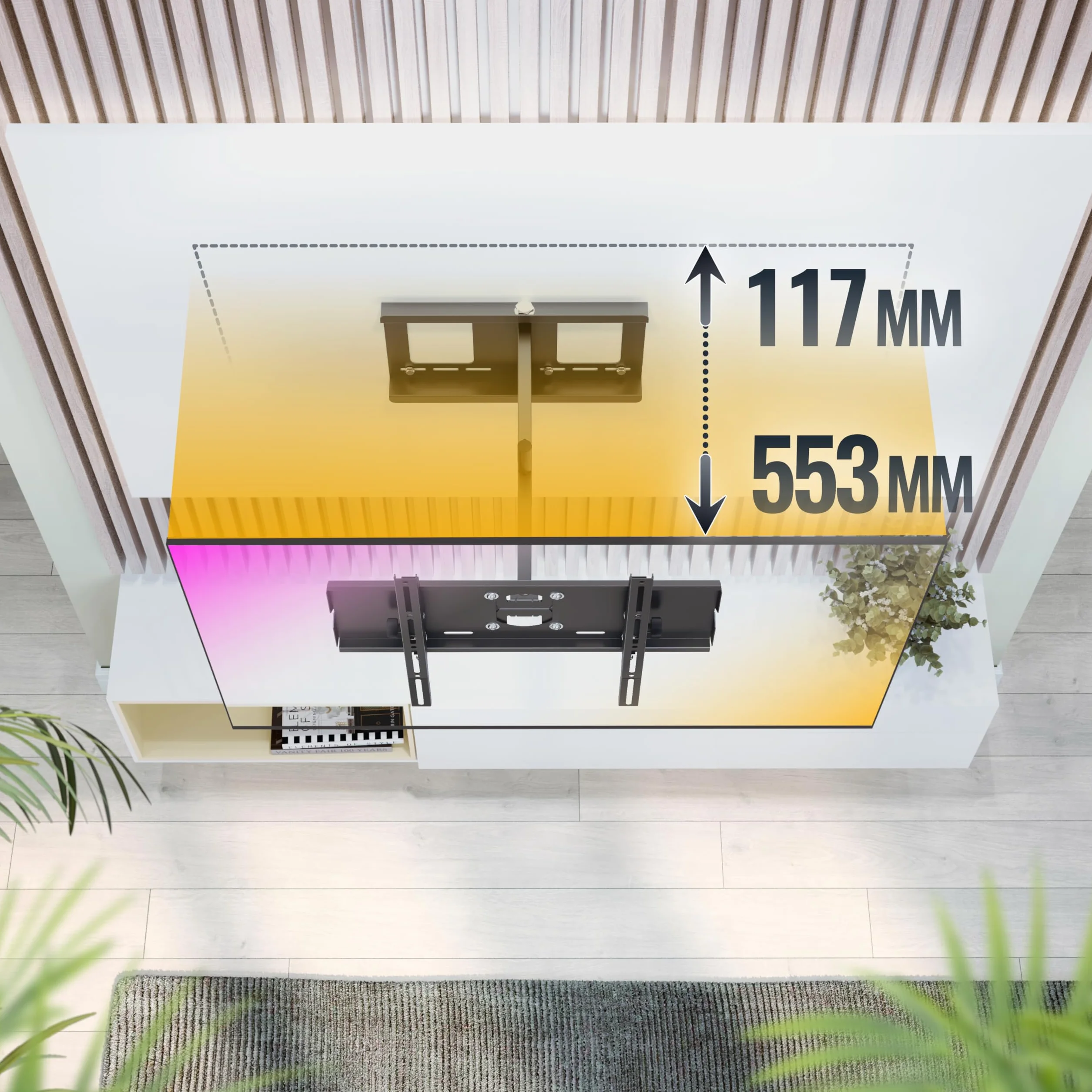 RICOO Uchwyt ścienny TV Orientable R03 Uniwersalny 32-65" (81-165cm) Naścienny TV LED/LCD/zakrzywiony VESA 200 x 200-400 x 400 x 400