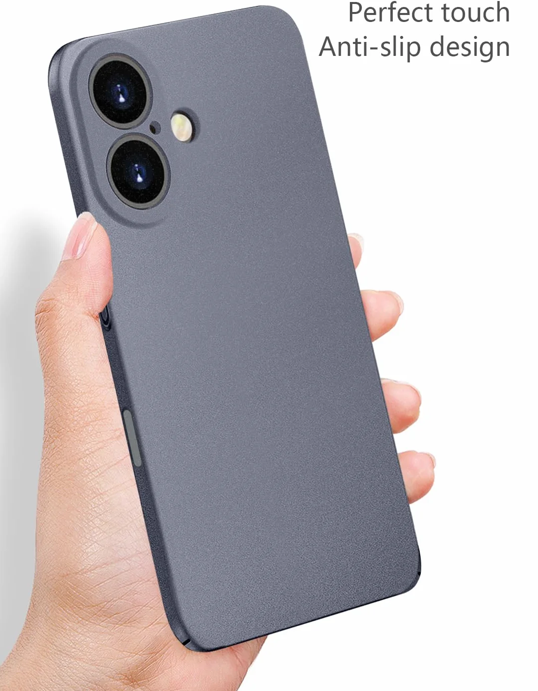 Bastmei Etui na iPhone'a 17, minimalistyczne etui na telefon niezwykle lekkie, ultralekkie, super cienkie, cienkie, ochrona aparatu, twarda obudowa PC do iPhone'a 17 6,27 cala 2025 (szary żwir)
