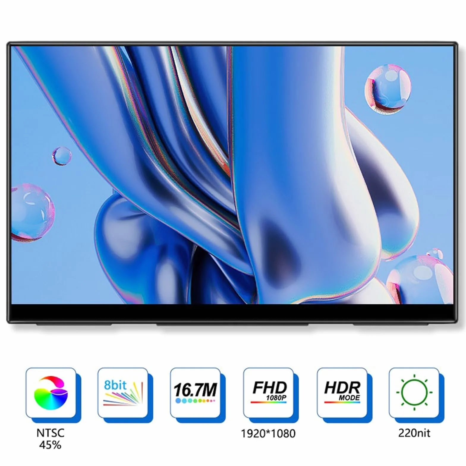 Przenośny ekran do laptopa 15,6-calowy monitor z ekranem dotykowym IPS HDR 1080p Komputer Telefon komórkowy Rozszerzone przesyłanie 64 Hz zewnętrznym Przenośny monitor