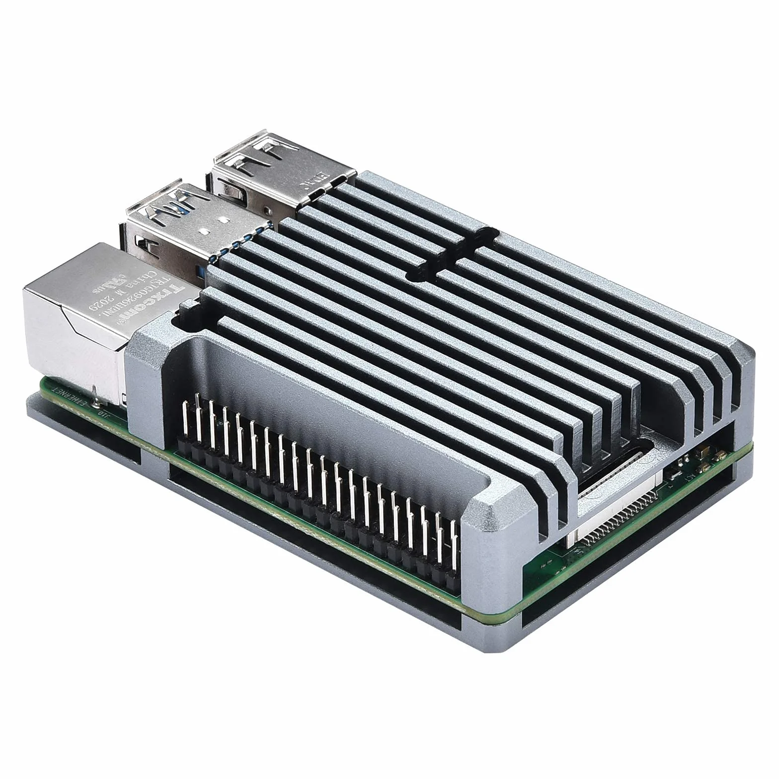 GeeekPi Raspberry Pi 4 etui, Armor obudowa z pasywnym chłodzeniem, CNC aluminiowa obudowa z rozpraszaniem ciepła i taśma termiczna do Raspberry Pi 4B (szary)
