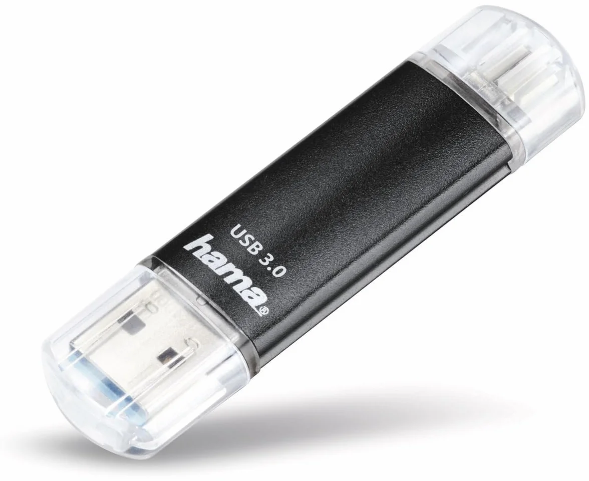 Hama 124001 Laeta Twin OTG USB 3.0 pamięć flash czarna 128 GB