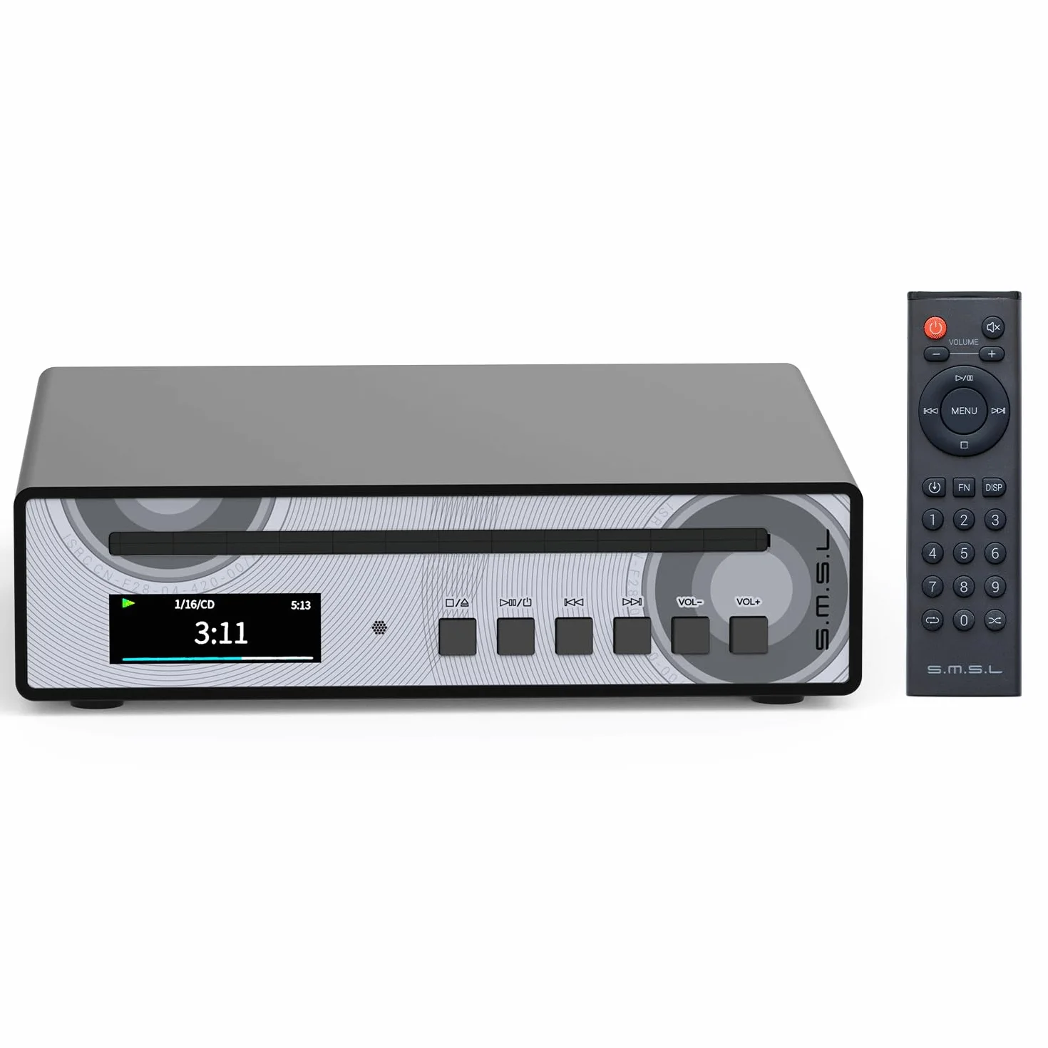 SMSL PL100PRO Odtwarzacz CD, 2 x CS43131, wysokiej klasy chipy DAC, RCA, optyczne, koncentryczne, XLR, zbalansowane, 3,5 mm i 4,4 mm, wyjście słuchawkowe 200 mW, 32 Ω, bezstratne odtwarzanie MQA