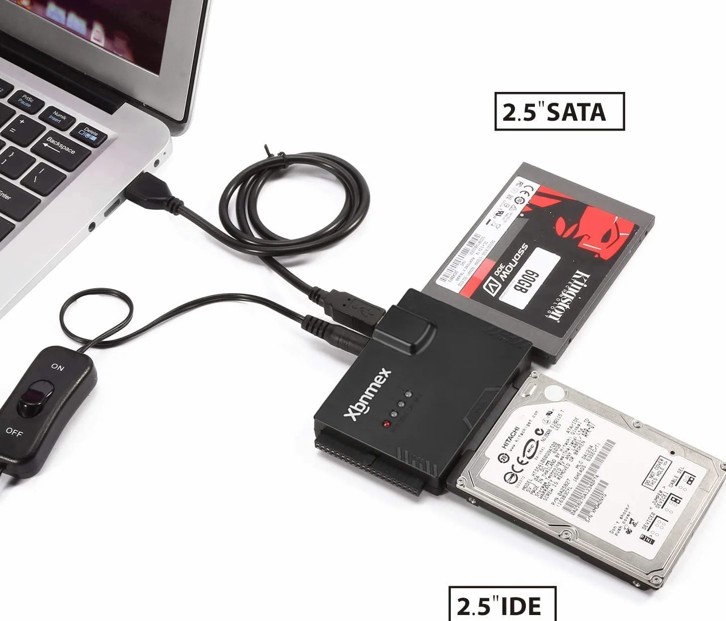 Kabel IDE SATA do USB 3.0 IDE SATA PATA USB 3.0 dysk twardy do dysku twardego 2,5" 3,5" HDD z zewnętrznym zasilaczem AC 12 V 2 A (czarny)