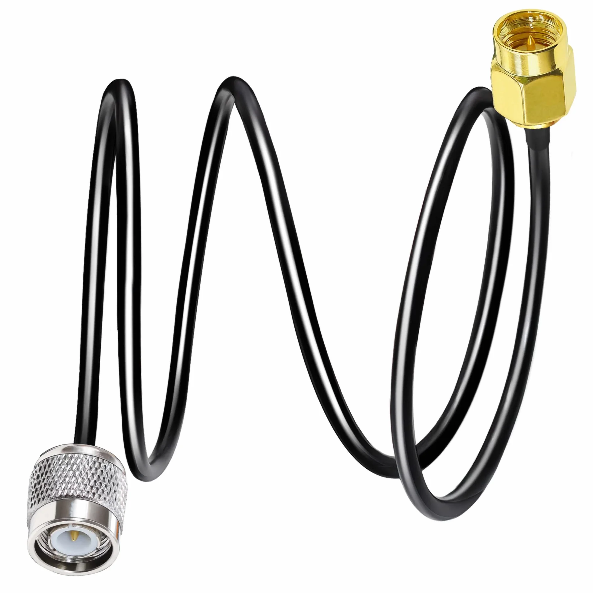 TUOLNK SMA na TNC kabel RG58, wtyczka o niskim poziomie stratności, 1 m, HF, kabel koncentryczny 50 omów do urządzeń bezprzewodowych LAN
