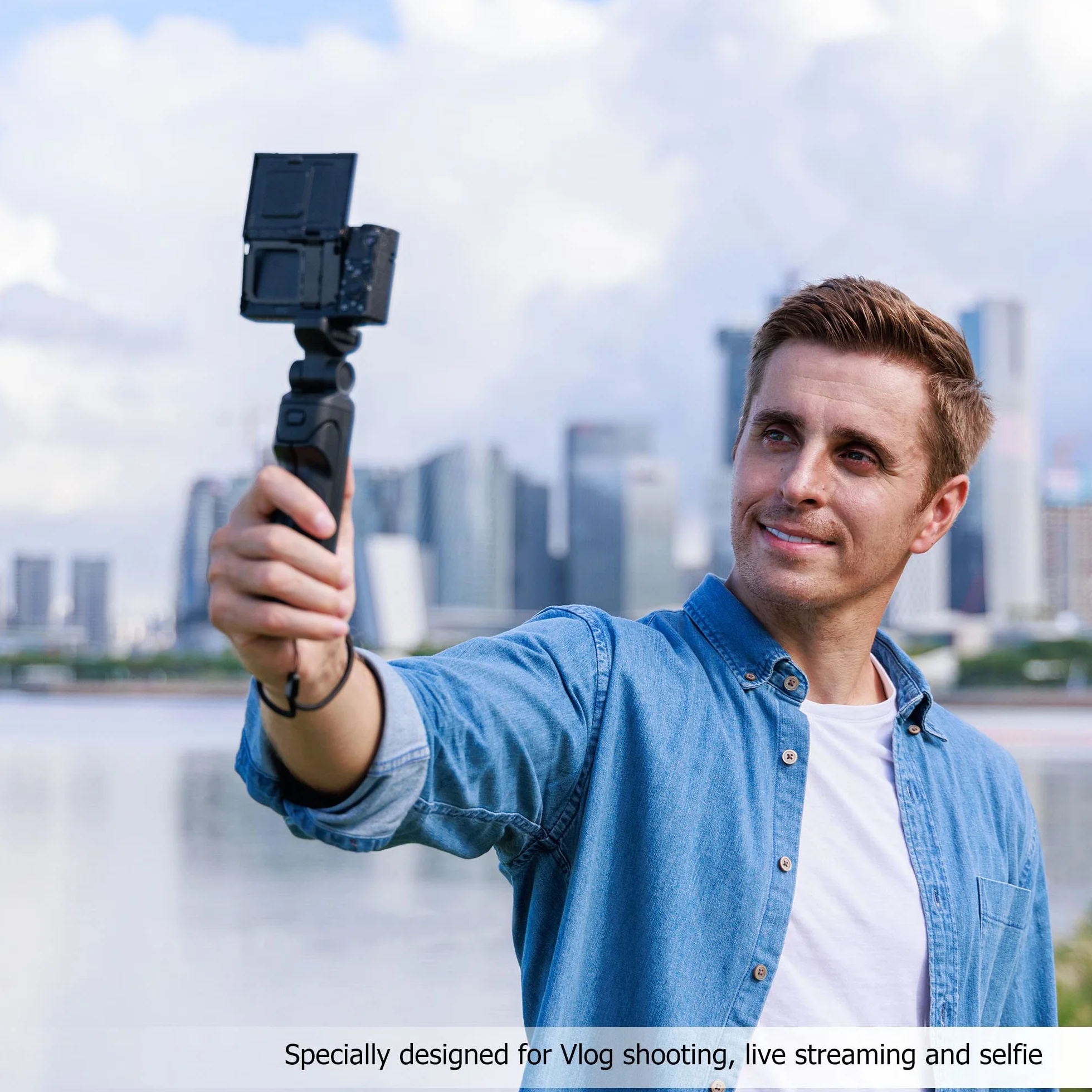 JJC statyw kamery cyfrowe pilot bezprzewodowy uchwyt do Sony a1 a9 a9II a7 IV a7III ZV-1 ZV-1F ZV-E10 a6100 a6400 a6600 a7RIV a7R V RX100VII Zastępuje Sony GP-VPT2BT uchwyt do fotografowania