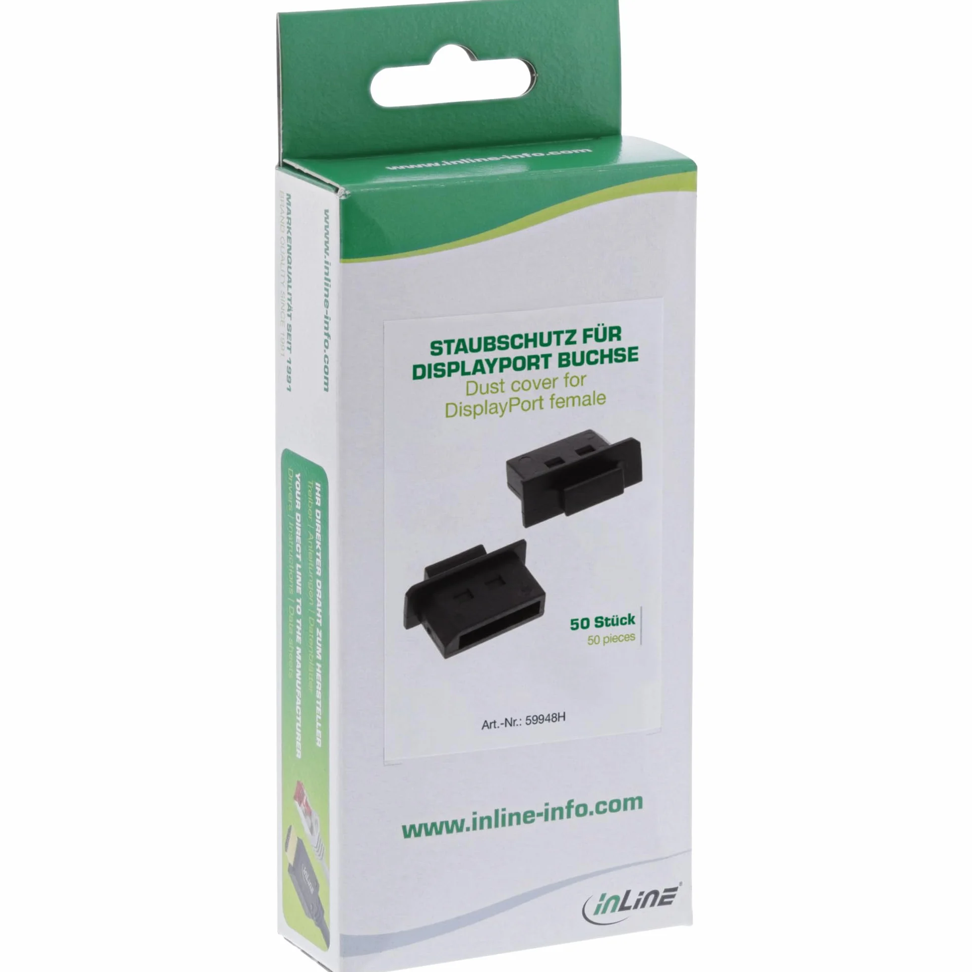 InLine 59948H50 szt. ochrona przed kurzem, do gniazda DisplayPort, kolor czarny