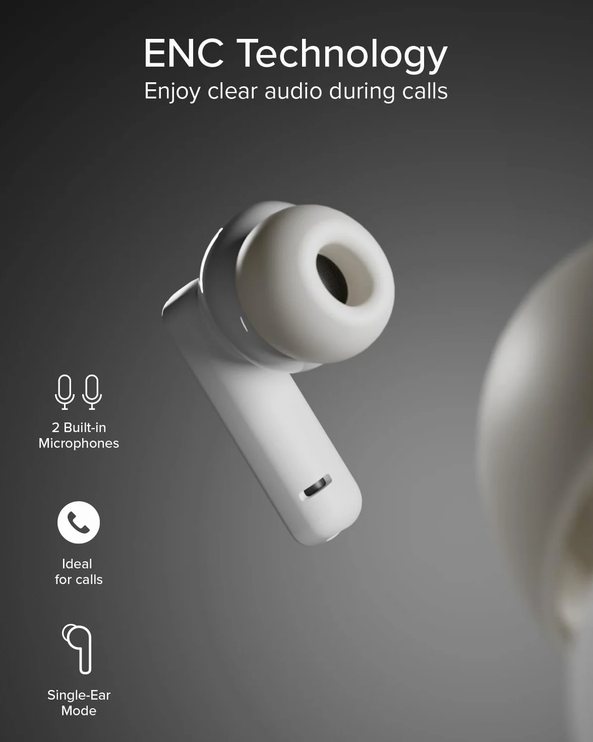 JAZ Maks - Słuchawki douszne In-Ear True Wireless Stereo, Aktywna Redukcja Szumów, Etui Ładujące, Mikrofon HD, Sterowanie Dotykowe, Do Smartfonów, Tabletów, Laptopów, 24h Odtwarzania