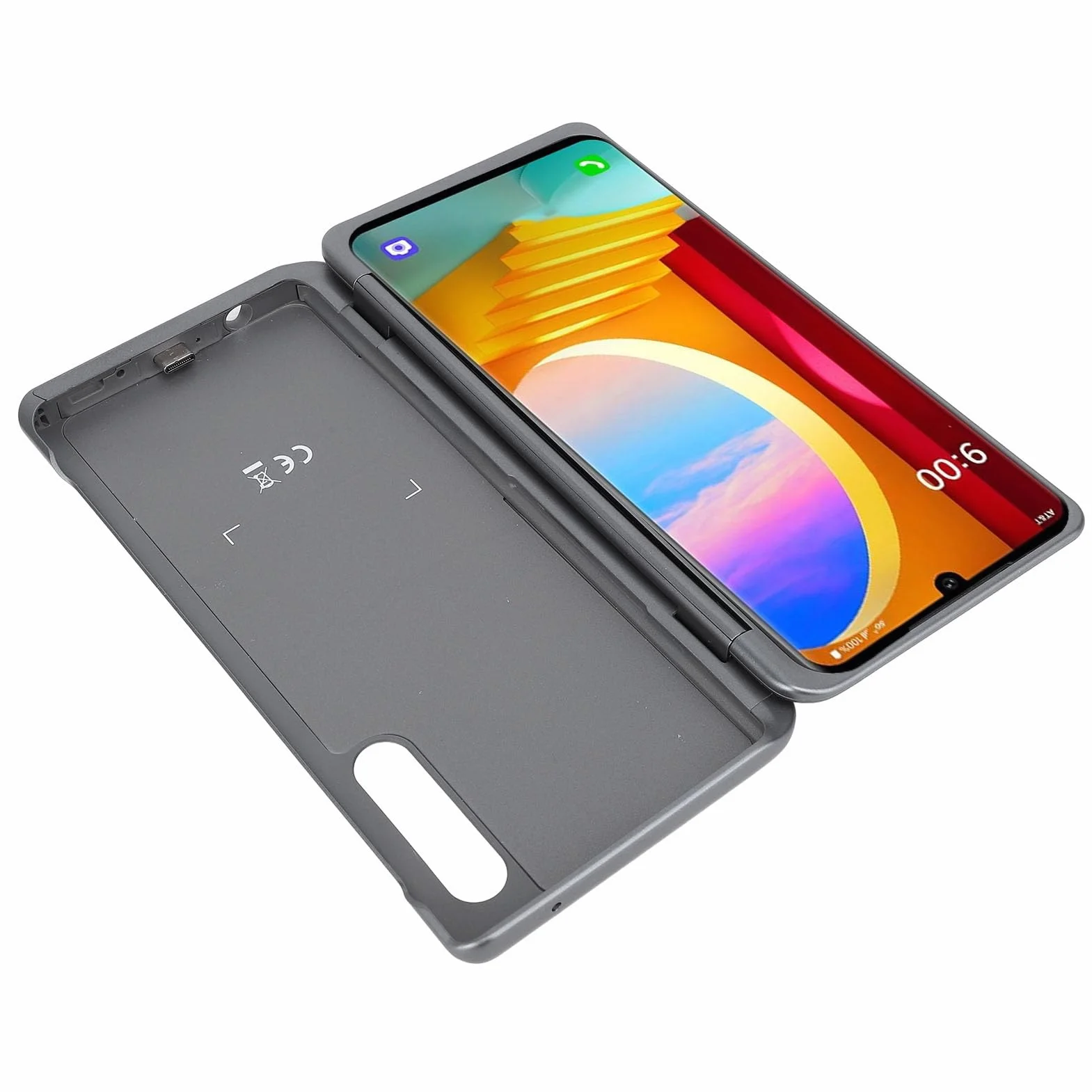 AMONIDA Etui na Telefon z Dwoma Ekranami i Adapterem Magnetycznym Typu C do Telefonu Velvet 5G G9, Elastyczny Zawias Umożliwiający wielozadaniowość, Wirtualny Joystick do Gier, materiał ABS (GRAY)