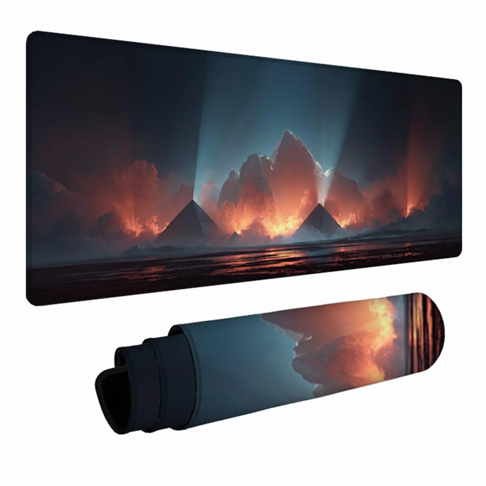 Podkładka pod mysz piramidową, gwiaździste niebo podkładka pod mysz do gier XXL 1600 x 800 x 3 mm, podkładka na biurko z antypoślizgową gumową podstawą, akcesoria komputerowe, podkładka pod mysz z