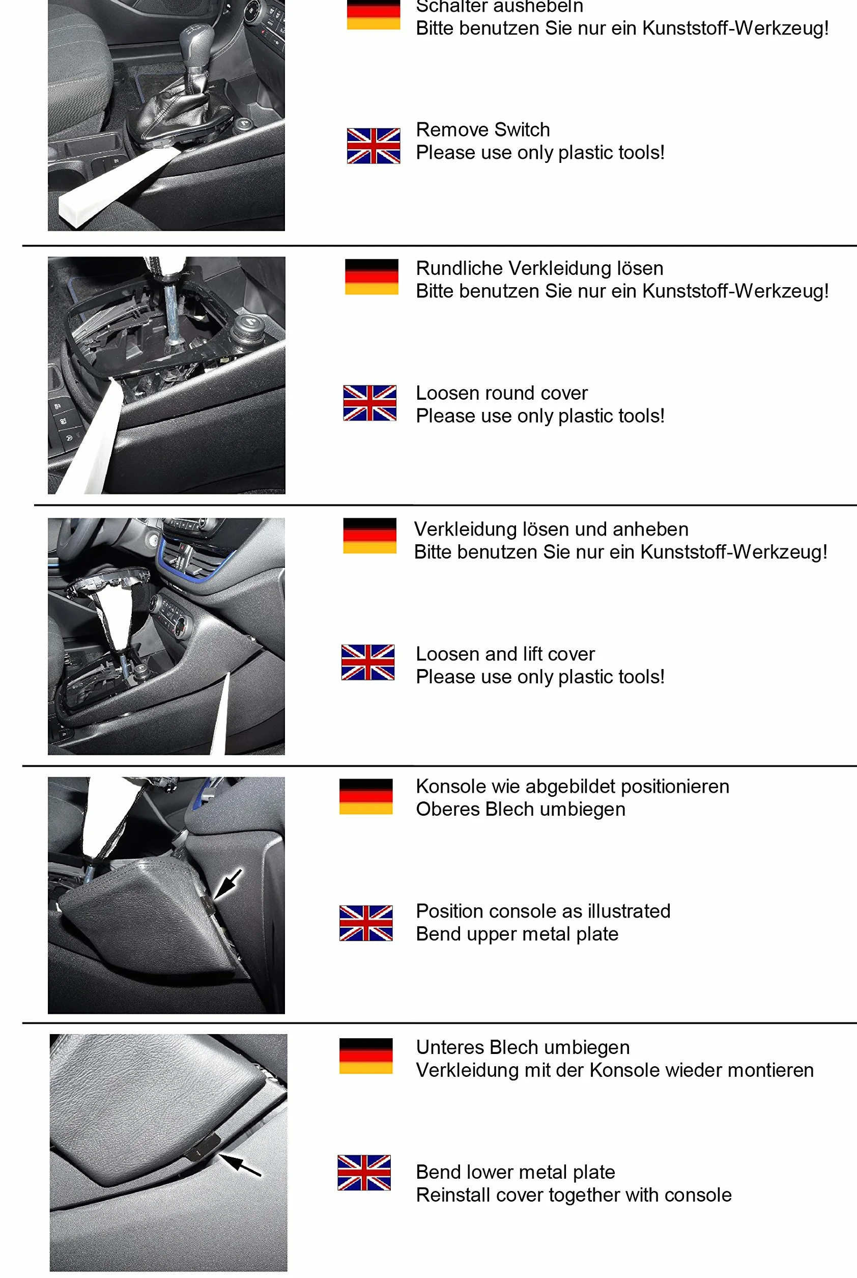 KUDA 2995 uchwyt sztuczna skóra czarny do Ford Fiesta (8. generacji) od 07/2017