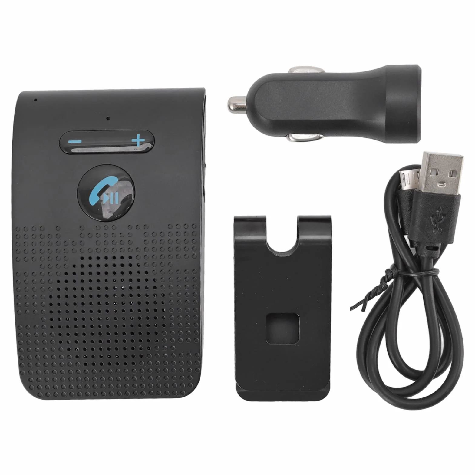 Samochodowy Zestaw Głośnomówiący, Zestaw Głośnomówiący z Automatycznym Połączeniem Telefonu Komórkowego Bluetooth 5.0 Bezprzewodowy Adapter do Odbiornika Przeciwsłonecznego Głośnik MP3 z Klipsem z Tył
