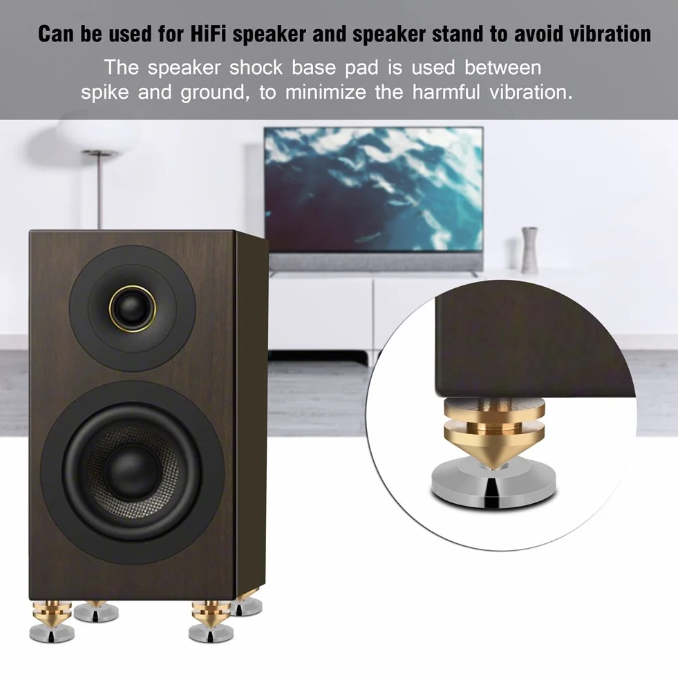 VBESTLIFE 8 sztuk mosiężnych kolców do głośników, do urządzeń HiFi, głośników, wzmacniaczy