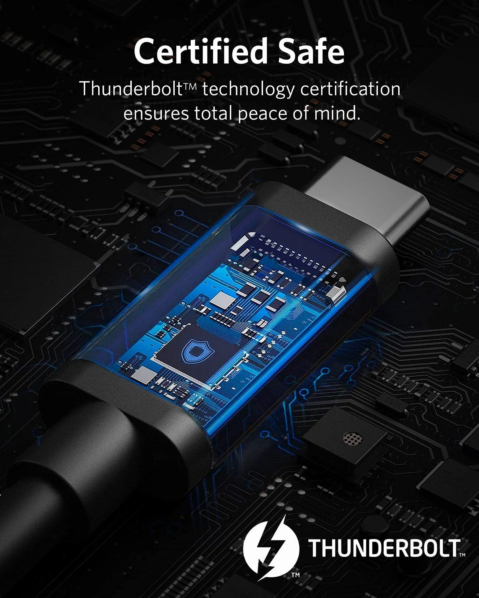 Anker Thunderbolt 3 Cable 50 cm, USB C to USB C, Supports 100 W Super Fast Charging and Rapid Data Transfer, for iPhone 16/15 Series, MacBook Pro/Air, iPad Pro/Air, Pixel, Huawei, Matebook etc.