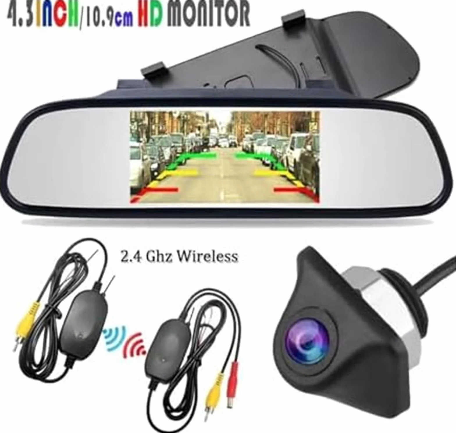 Kamera cofania samochodu Bezprzewodowa kamera cofania z monitorem lustrzanym, dla parkowania pojazdów HD 4.3(BLACK XC XFD)