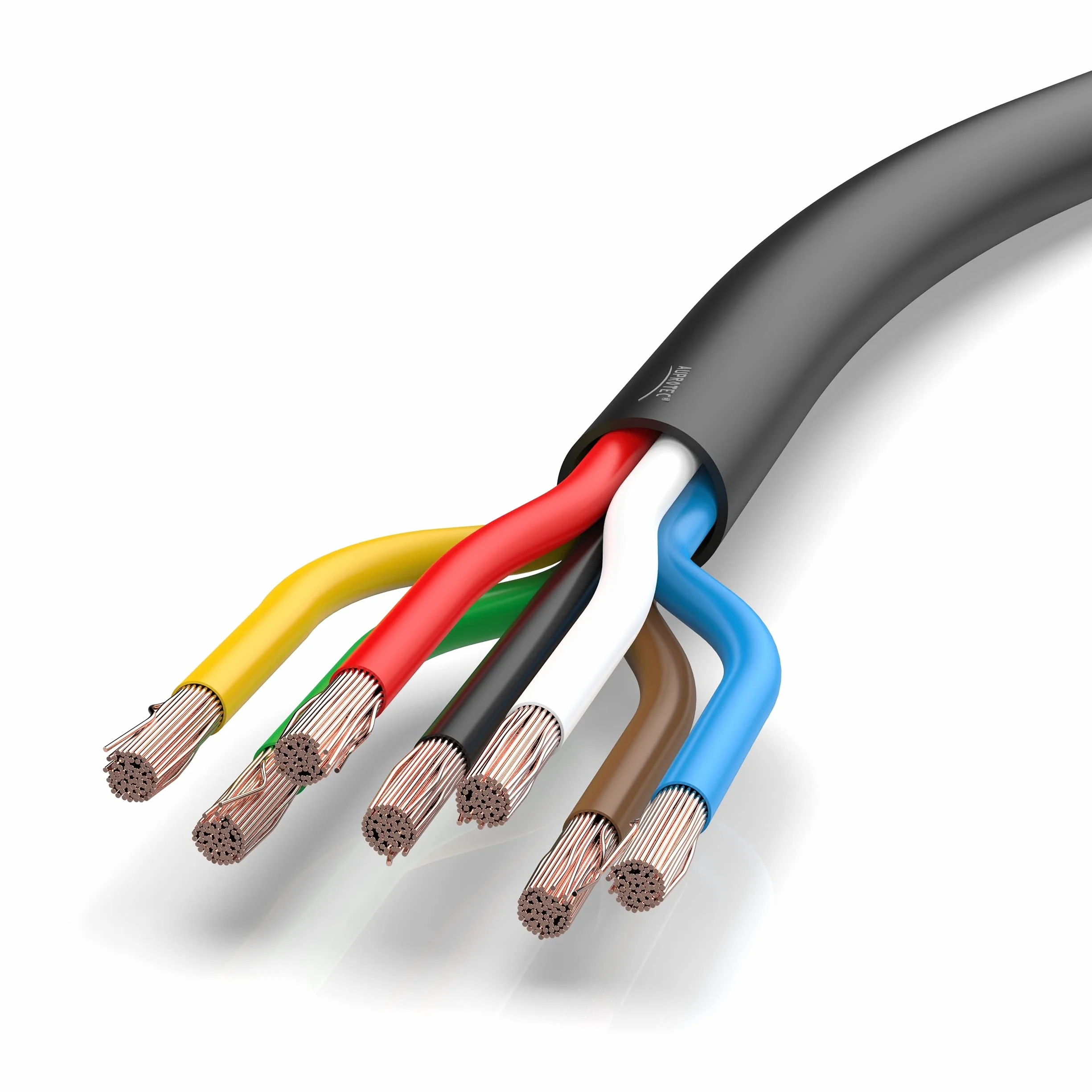 AUPROTEC Kabel samochodowy 7 x 1,5 mm² 20 m okrągły FLRYY I okrągły kabel do pojazdu/przewód samochodowy do różnych zastosowań, 7-biegunowy kabel nadaje się do przyczep
