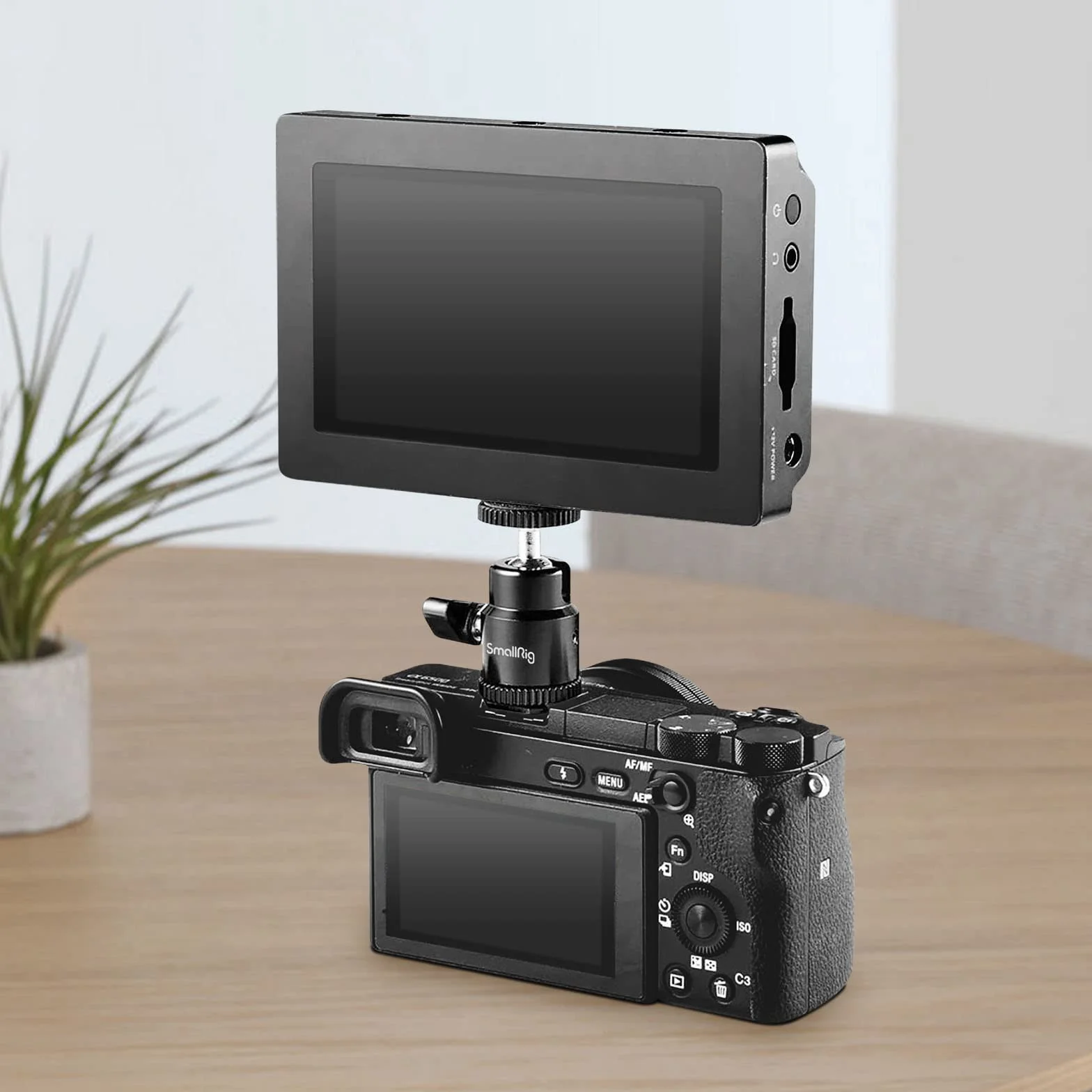 SMALLRIG Mini Ball Head głowica kulowa 2 szt. z adapterem zimnej stopki do monitora DSLR Gopro - 2059