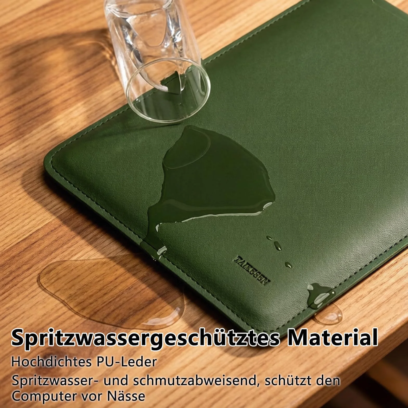 Torba na laptopa o przekątnej ekranu 15", etui na laptopa z kieszenią na akcesoria, sztuczna skóra, torba na laptopa 15", niemagnetyczna, kompatybilna z Apple, Lenovo, HP, ASUS, Acer, 38 cm x 28 cm