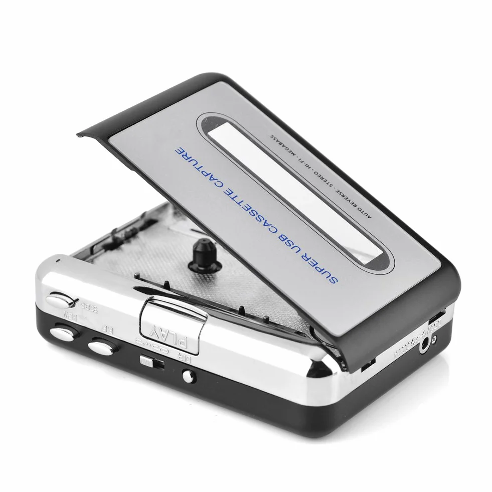 PUSOKEI Konwerter kasety na MP3 - odtwarzacz kasetowy USB kaseta taśma do PC MP3 CD Converter Capture, magnetofon kasetowy ze słuchawkami, łatwy w użyciu