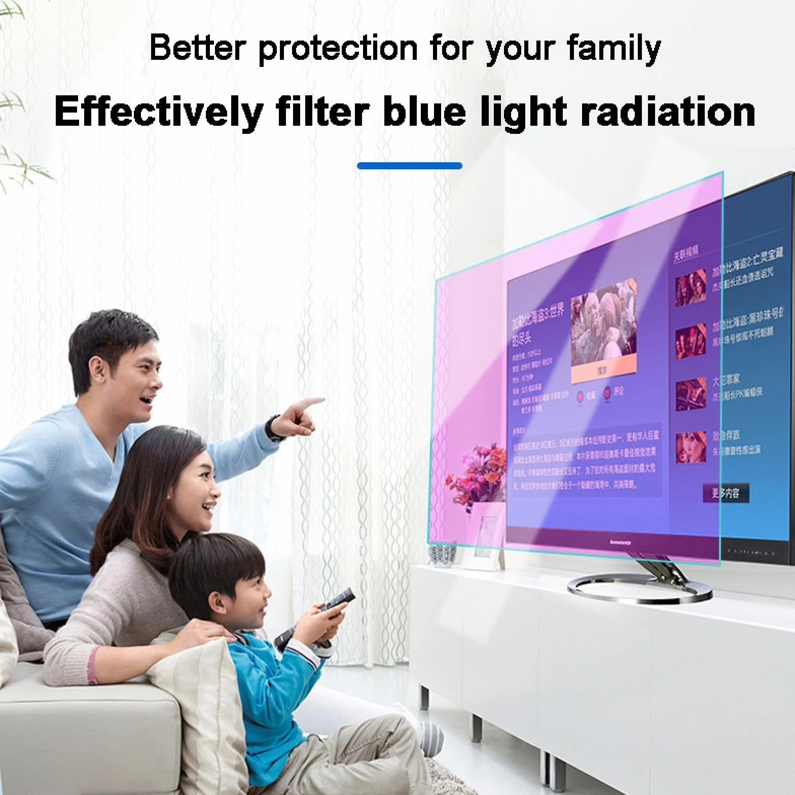 Ochraniacz ekranu do 43-calowego telewizora Pet Anti-Blue Light Film Matowa HD Led Smart TV Monitor Odporna na zarysowania folia