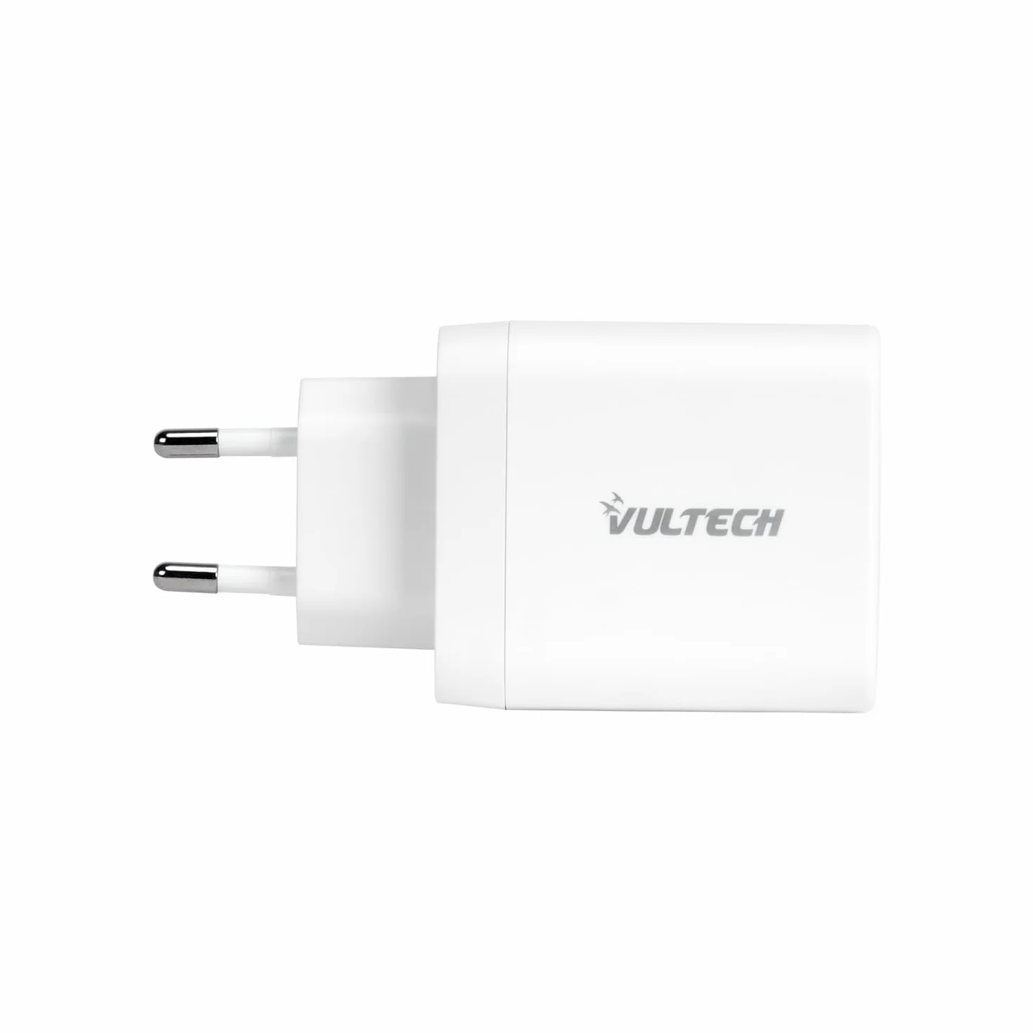 VulTech CC65-2C1A Uniwersalna ładowarka do notebooków Smartphone Tablet 65W GaN USB + 2 x Type-C/USB-C PD3.0 QC3.0 PPS biały - kompaktowy rozmiar