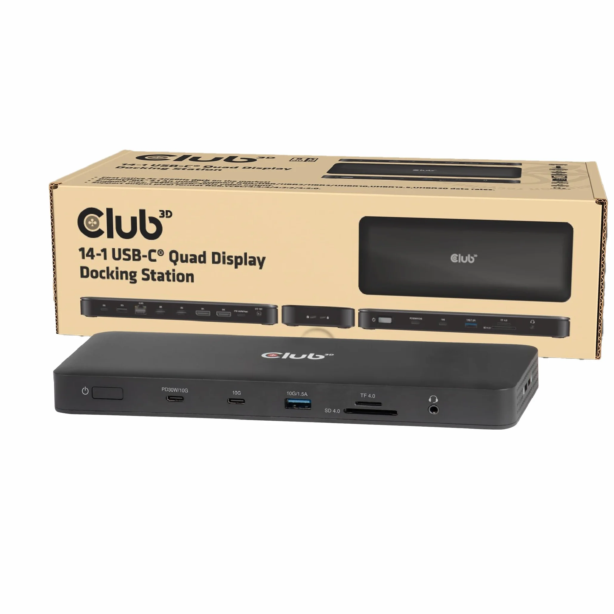 Club3D CSV-2540 14-1 USB-C Quad-Display stacja dokująca