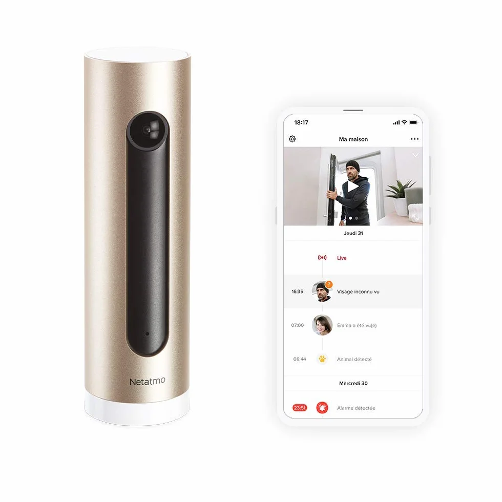 Netatmo Kamera Monitorująca Wnętrze - Wifi 2.4 Ghz - NSC01-R-EC - (Odnowiona A+)